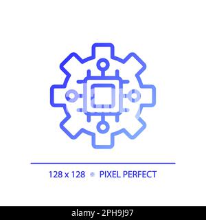 STEM in technology pixel perfect gradient linear vector icon Stock Vector
