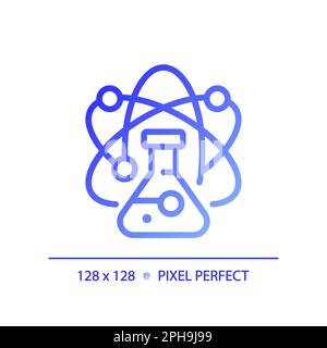 STEM in science pixel perfect gradient linear vector icon Stock Vector