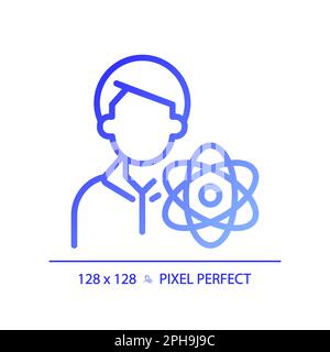 STEM teacher pixel perfect gradient linear vector icon Stock Vector