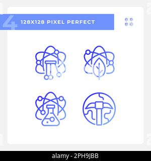 Data mining with STEM pixel perfect gradient linear vector icons set Stock Vector