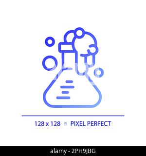 STEM in chemistry pixel perfect gradient linear vector icon Stock Vector