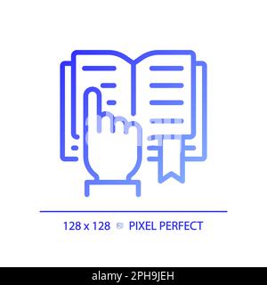 STEM in reading pixel perfect gradient linear vector icon Stock Vector
