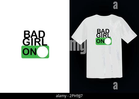 bad girl typography t shirt design template vector mockup illustration. Stock Vector