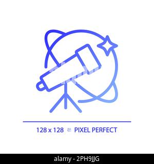 Astronomy and STEM pixel perfect gradient linear vector icon Stock Vector