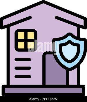 Liability secured house icon. Outline Liability secured house vector icon for web design isolated on white background color flat Stock Vector