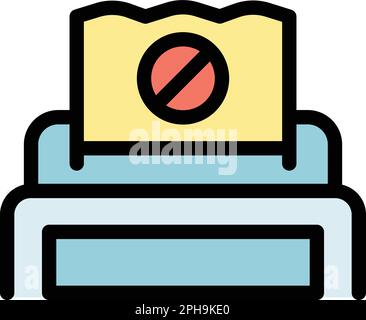 Machine payment cancellation icon. Outline Machine payment cancellation vector icon for web design isolated on white background color flat Stock Vector