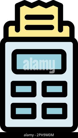 Payment terminal rejected icon. Outline Payment terminal rejected vector icon for web design isolated on white background color flat Stock Vector