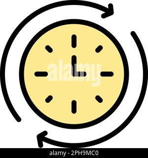 Rush job wall clock icon. Outline Rush job wall clock vector icon for web design isolated on white background color flat Stock Vector