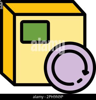 Replace parcel icon. Outline Replace parcel vector icon for web design isolated on white background color flat Stock Vector