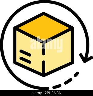 Replace box icon. Outline Replace box vector icon for web design isolated on white background color flat Stock Vector