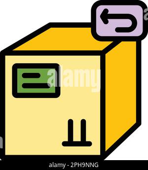 Return policy icon. Outline Return policy vector icon for web design isolated on white background color flat Stock Vector