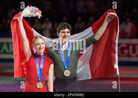 SAITAMA, JAPAN - MARCH 25: Piper Gilles and Paul Poirier of Canada in the Ice Dance medal ceremony during the ISU World Figure Skating Championships 2023 at Saitama Super Arena on March 25, 2023 in Saitama, Japan (Photo by Pablo Morano/BSR Agency) Stock Photo