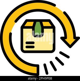 Tracking parcel icon. Outline Tracking parcel vector icon for web design isolated on white background color flat Stock Vector