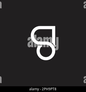 letter sd loop geometric line simple logo vector Stock Vector