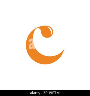 letter c orange juice water simple logo vector Stock Vector