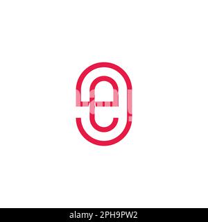 letter ee oval shape simple geometric logo vector Stock Vector