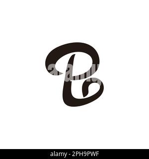 letter pl curves smooth logo vector Stock Vector