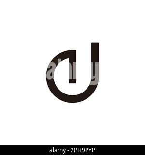 letter ed simple round geometric logo vector Stock Vector