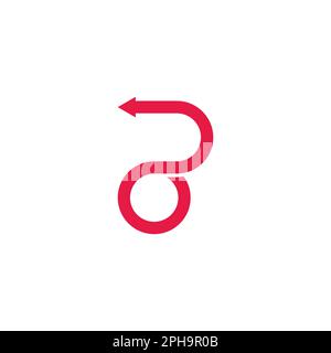 letter r abstract rotate red arrow motion logo vector Stock Vector