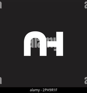 letter nh simple flat geometric logo vector Stock Vector