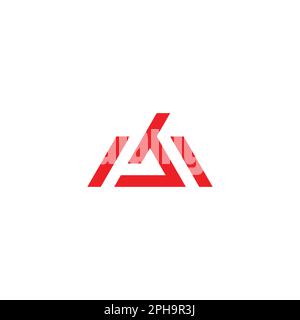 letter mb stripes triangle logo vector Stock Vector