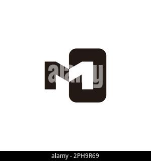 letter mo simple geometric negative space logo vector Stock Vector