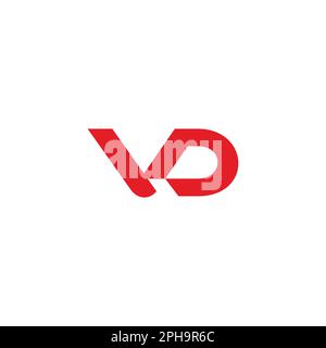 letter vd curve geometric simple logo vector Stock Vector