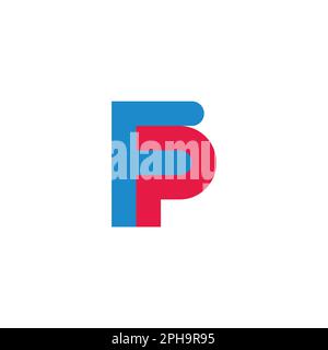 letter fp simple colorful geometric logo vector Stock Vector