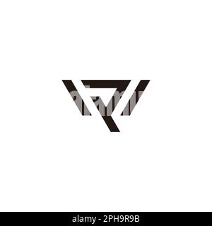 letter wp stripe geometric line logo vector Stock Vector