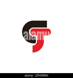 letter ct simple geometric simple colors logo vector Stock Vector