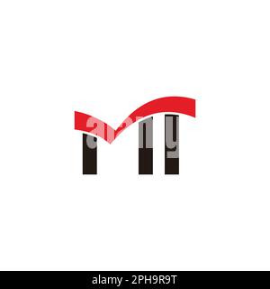 letter mi simple geometric paper ribbon logo vector Stock Vector