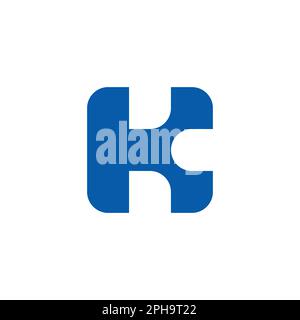 letter hk simple square geometric logo vector Stock Vector