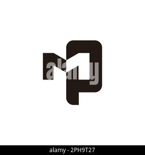 letter mp simple geometric  logo vector Stock Vector