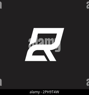 letters 2r simple geometric line logo vector Stock Vector