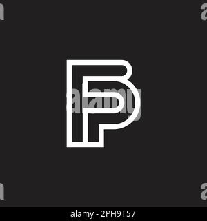 letter fp outline geometric logo  vector Stock Vector