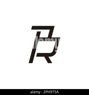 letter rp simple geometric line logo vector Stock Vector