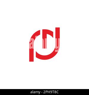 letter pd simple power button logo vector Stock Vector