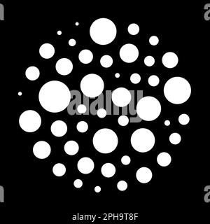 Gobo mask. Many white circle in different size on black. Stock Vector