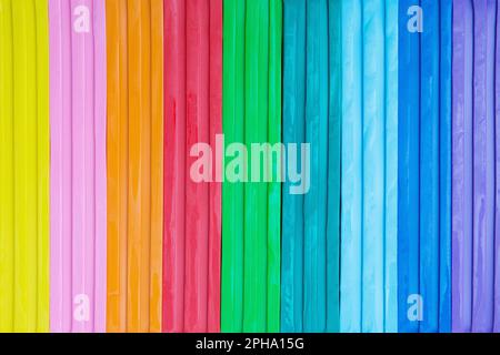 Background of multi-colored plasticine. Bright background for the designer Stock Photo