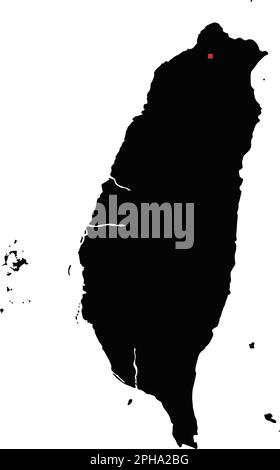 Highly Detailed Taiwan Silhouette map. Stock Vector