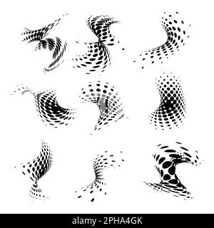 Set of abstract halftone dots. Vector illustration for your design Stock Vector