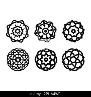 Sacred Geometry Lotus, Floral, Flower Motif, Icon. Geometric Circular 