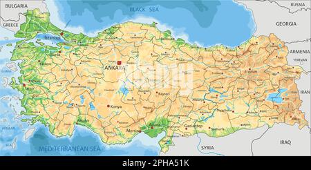 physical map of turkey