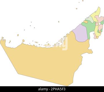 United Arab Emirates - Highly detailed editable political map. Stock Vector