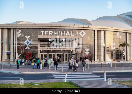 Tourists arriving at Sharm El-Sheikh International Airport in Egypt