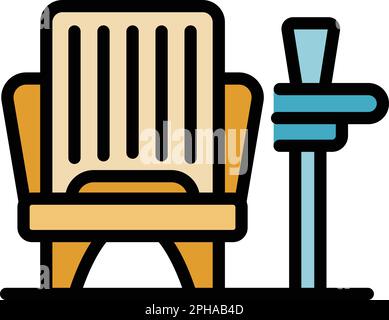 Aquapark lounge icon. Outline Aquapark lounge vector icon for web design isolated on white background color flat Stock Vector