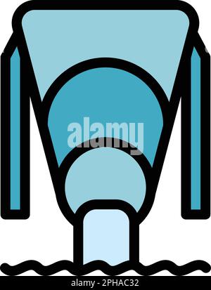 Water park tube icon. Outline Water park tube vector icon for web design isolated on white background color flat Stock Vector