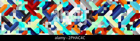 Color Diamonds illusion background generative pattern illustration Stock Vector