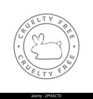 Cruelty free vector label. Circle badge with bunny rabbit for cosmetics or other. Stock Vector