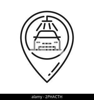 Car detergent spray, vehicle cleaning and washing isolated outline icon. Vector clean automobile, spray cleaner thin line, auto maintenance Stock Vector